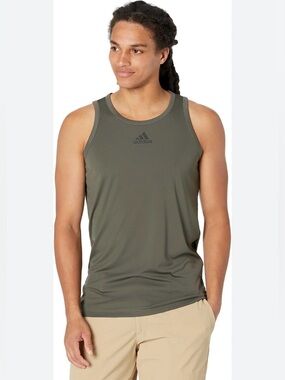 adidas Olive Green Men's Athletic Tank Top